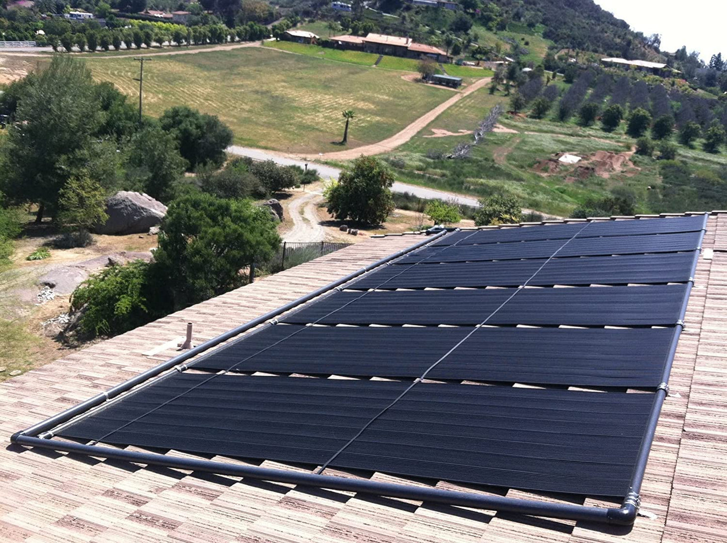 SolarPoolSupply High-Performance Solar Pool Heater Panel - 15-20 Year Life Expectancy, Extreme Durability, Easy Install, High-Heat Performance (2' X 10' / 1.5" I.D. Header) 2' X 10' / 1.5" Header