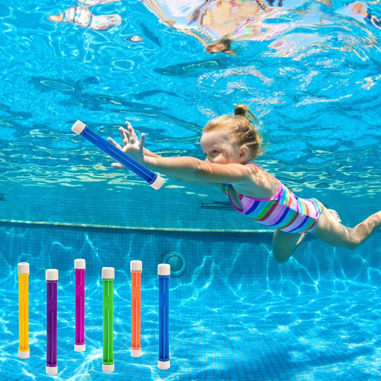 Underwater Pool Toys, Training Pool Diving Rings Swim Toys Dive Rings Diving Toys Gift Set Kids Pool Toys for Fun Water Toys Games