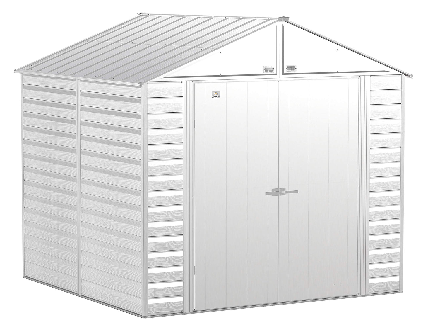 Arrow Shed Select Hangar de rangement extérieur verrouillable en acier, 8' x 8', gris flûte