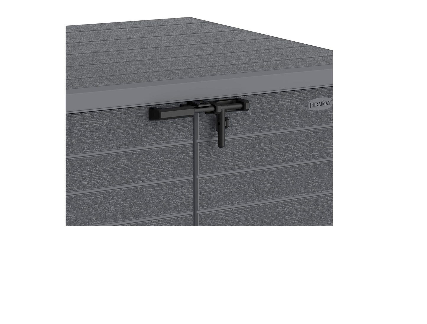 Duramax Cedargrain StoreAway Abri de Jardin en Plastique 1200 L/Couvercle Plat – Abri de Rangement extérieur pour vélo – Construction Durable et Solide – Idéal pour Outils, vélos, BBQ et 2 Poubelles de 240 L, 145 x 85 x 125 cm, Gris