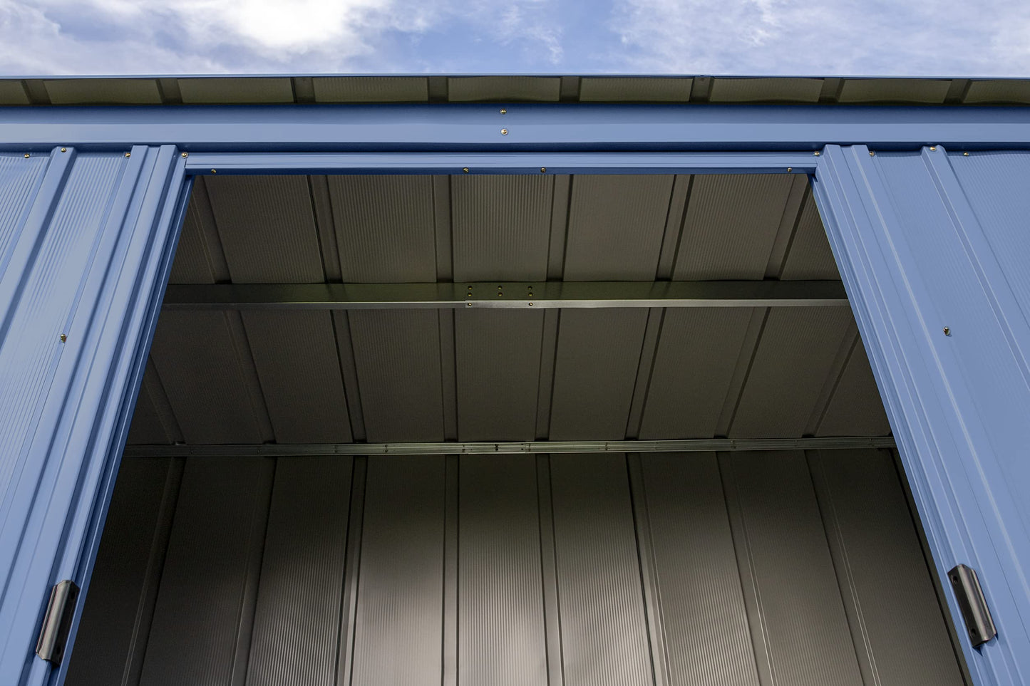Arrow Shed Classic 6' x 4' Outdoor Padlockable Steel Storage Shed Building Blue Grey 6' x 4'