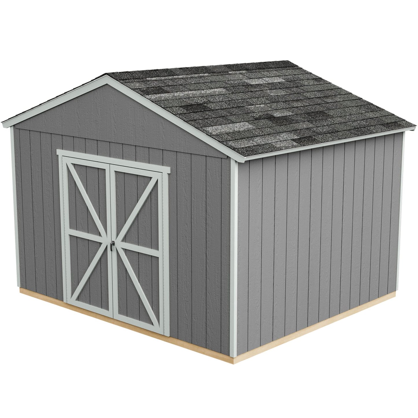 Handy Home Products Astoria Abri de rangement en bois à faire soi-même 12 x 12 cm Marron sans sol