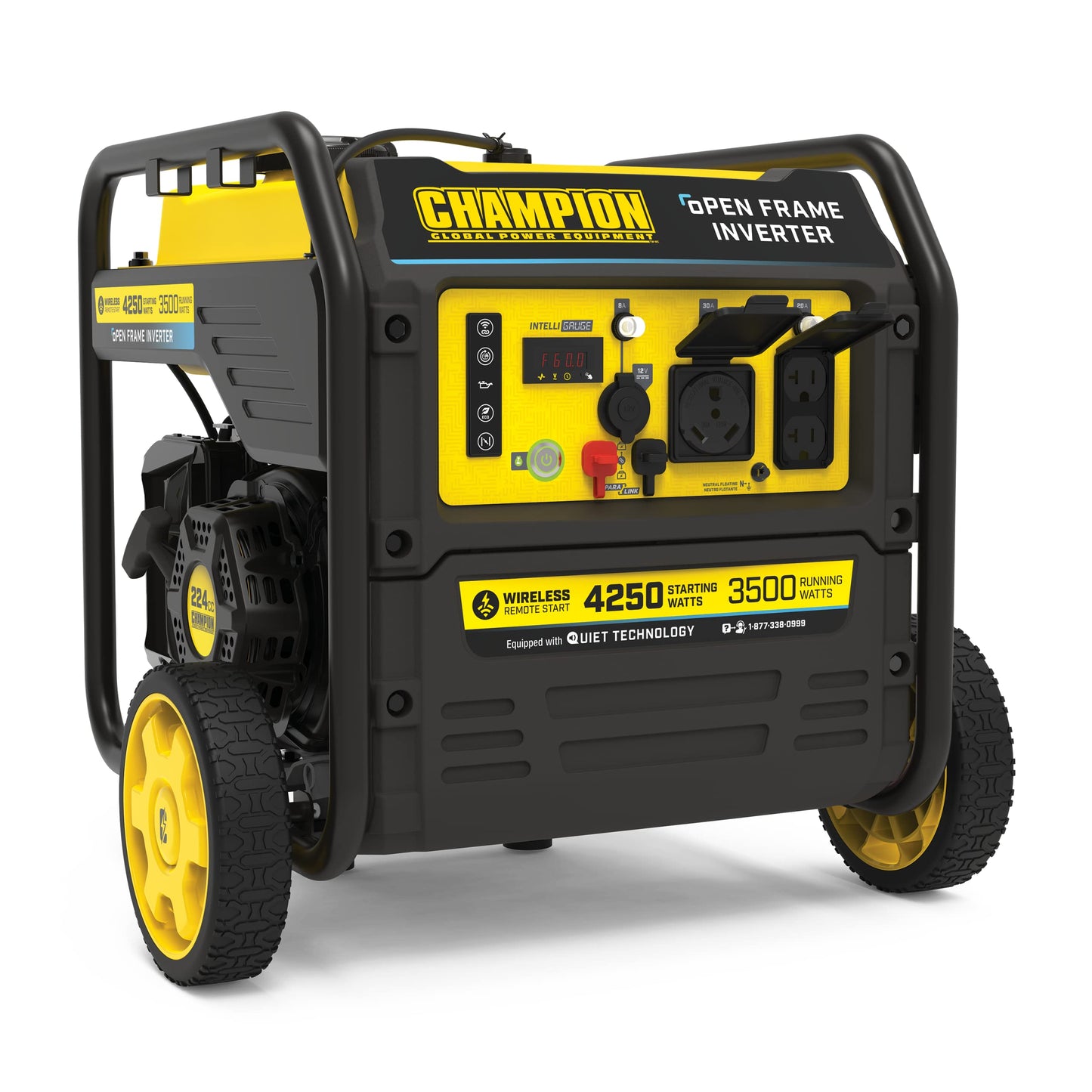 Champion Power Equipment 200953 4250-Watt Open Frame Inverter, Remote Start 4250-Watt + Gas + Remote Start