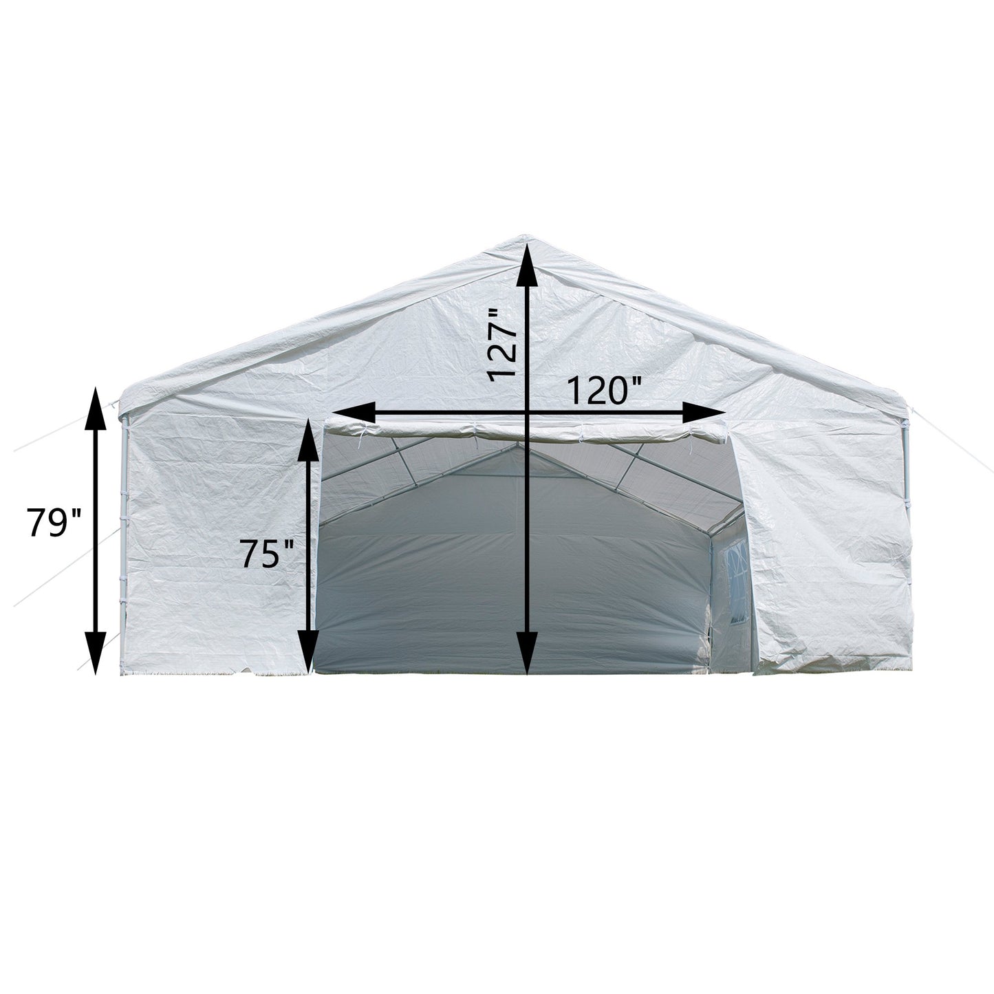 GOJOOASIS 20 x 26 ft Carport Outdoor Metal Commercial Wedding Party Frame Tent w/Sidewalls 4 Rooms 6 x 8