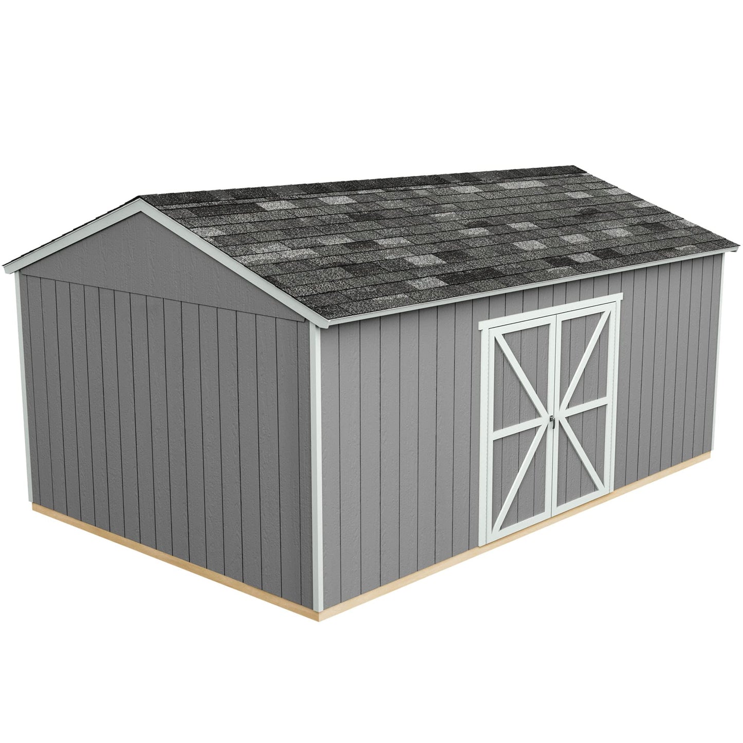 Handy Home Products Abri de rangement en bois à faire soi-même Astoria 12 x 20 marron sans sol