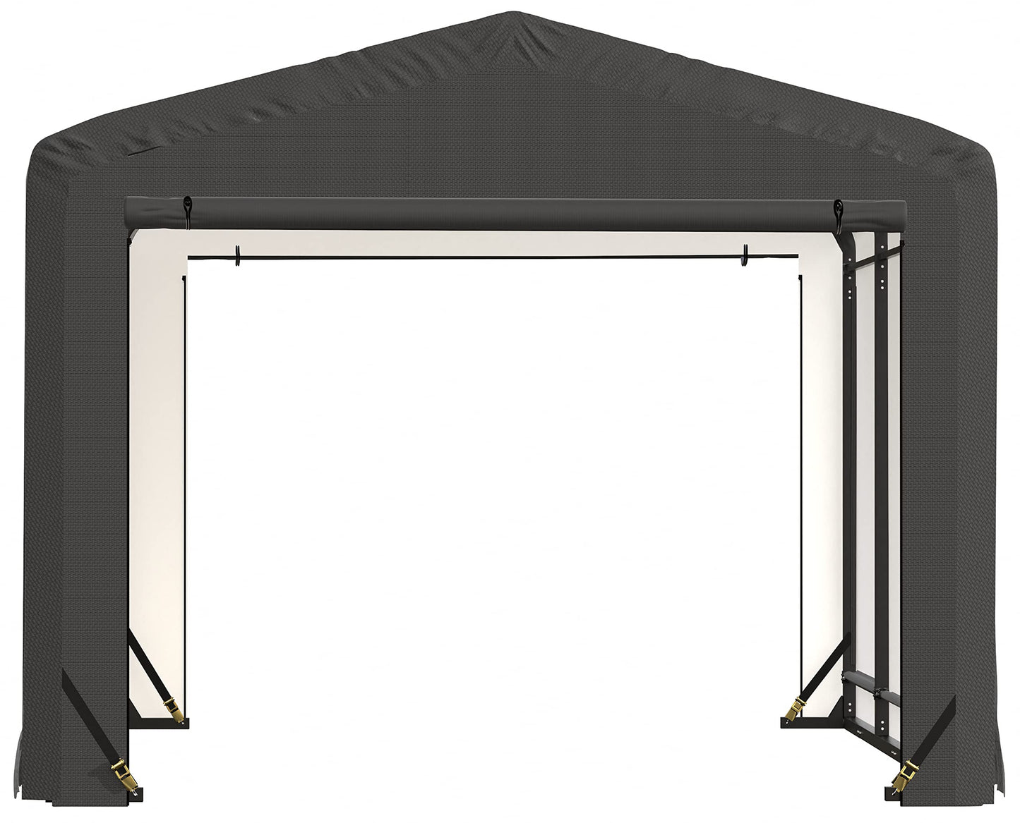 ShelterLogic ShelterTube Garage & Storage Shelter, 10' x 14' x 8' Heavy-Duty Steel Frame Wind and Snow-Load Rated Enclosure, Gray 10' x 14' x 8'