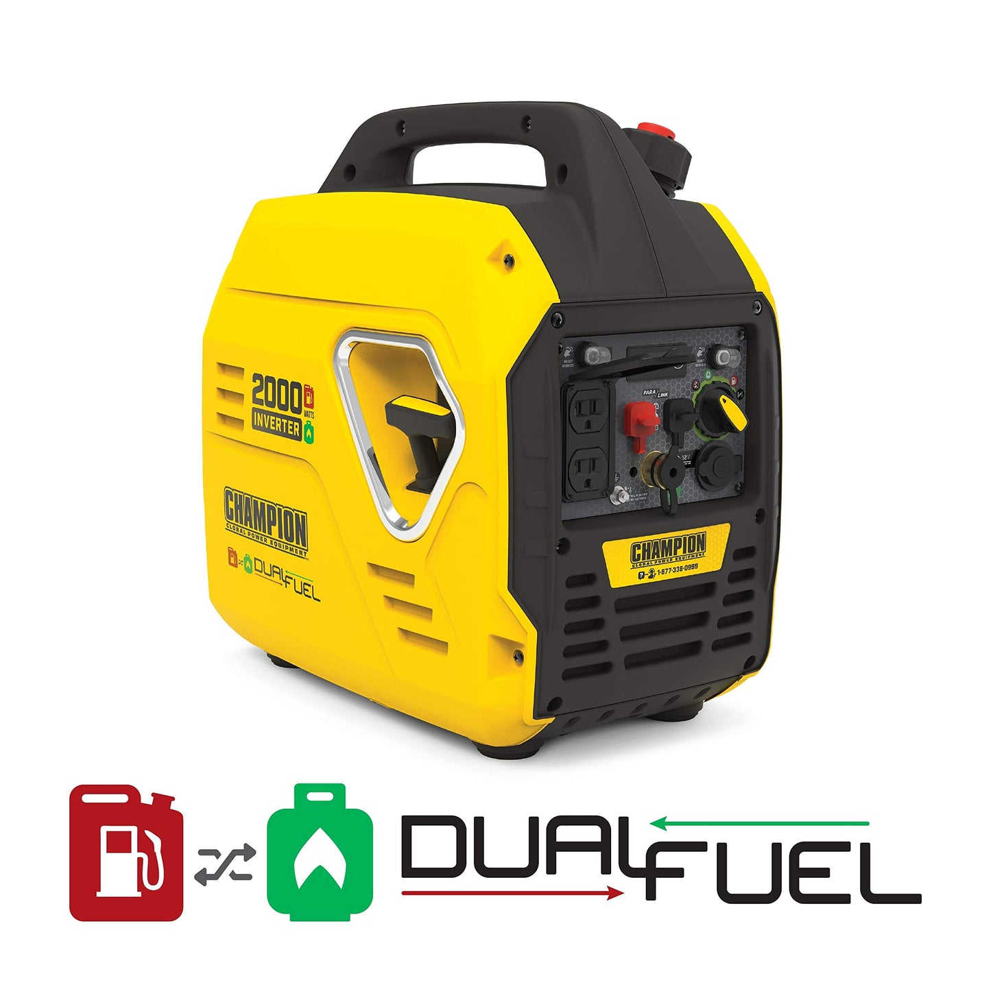 Champion Power Equipment 100900 2000-Watt Dual Fuel Inverter Generator, Ultralight 2000-Watt + Dual Fuel + EZ Start Manual