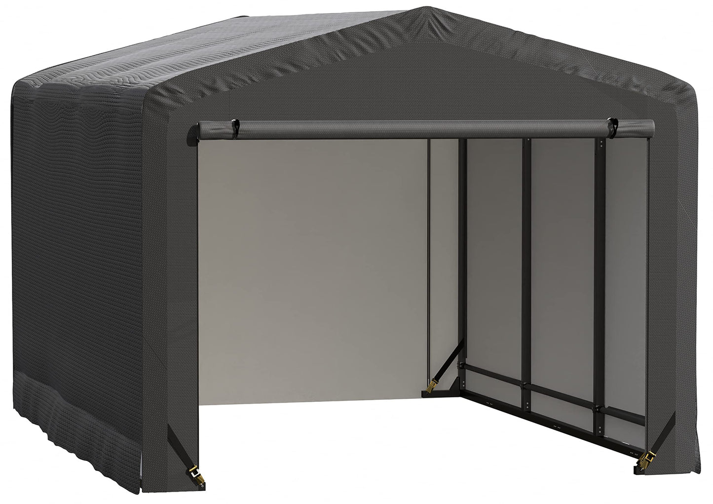 ShelterLogic ShelterTube Garage & Storage Shelter, 10' x 14' x 8' Heavy-Duty Steel Frame Wind and Snow-Load Rated Enclosure, Gray 10' x 14' x 8'