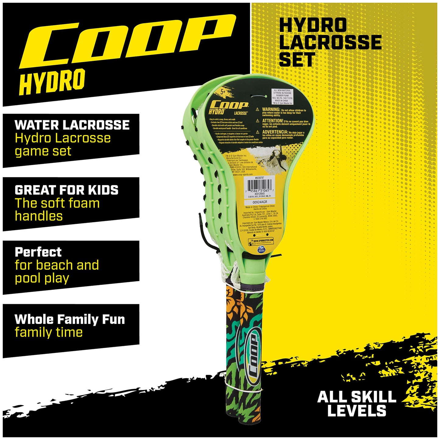 COOP Hydro Lacrosse, Green, Outdoor Games For Adults & Kids