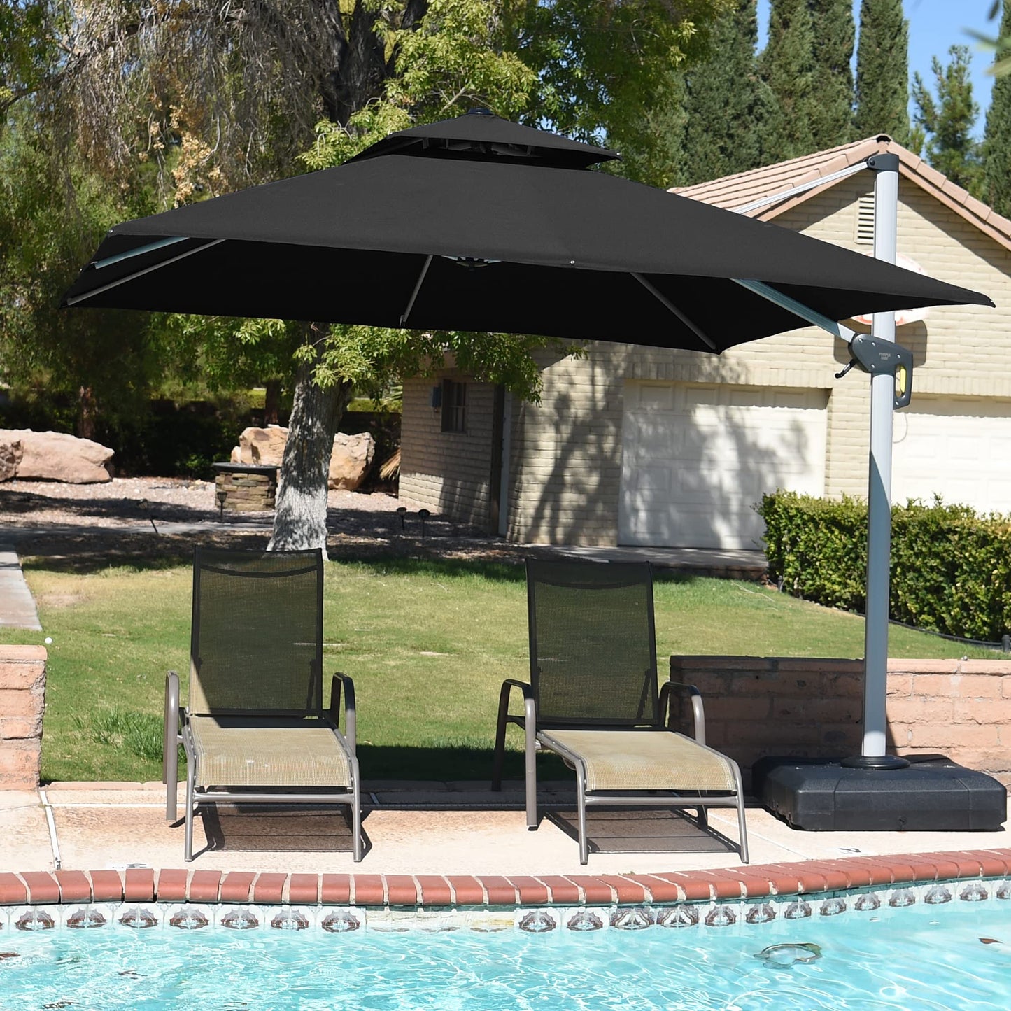 Patio Umbrella Outdoor Square 10ft Black