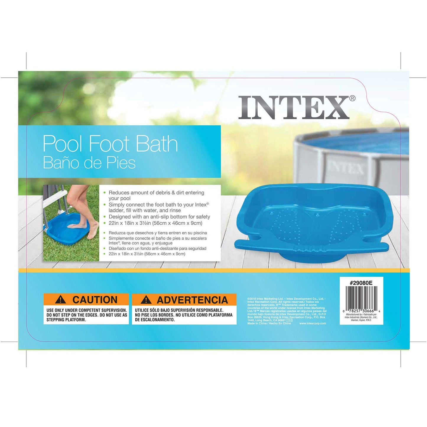 Intex 29080E B00GSPHTLY Foot Bath Pool Ladders, 1 Pack, Blue