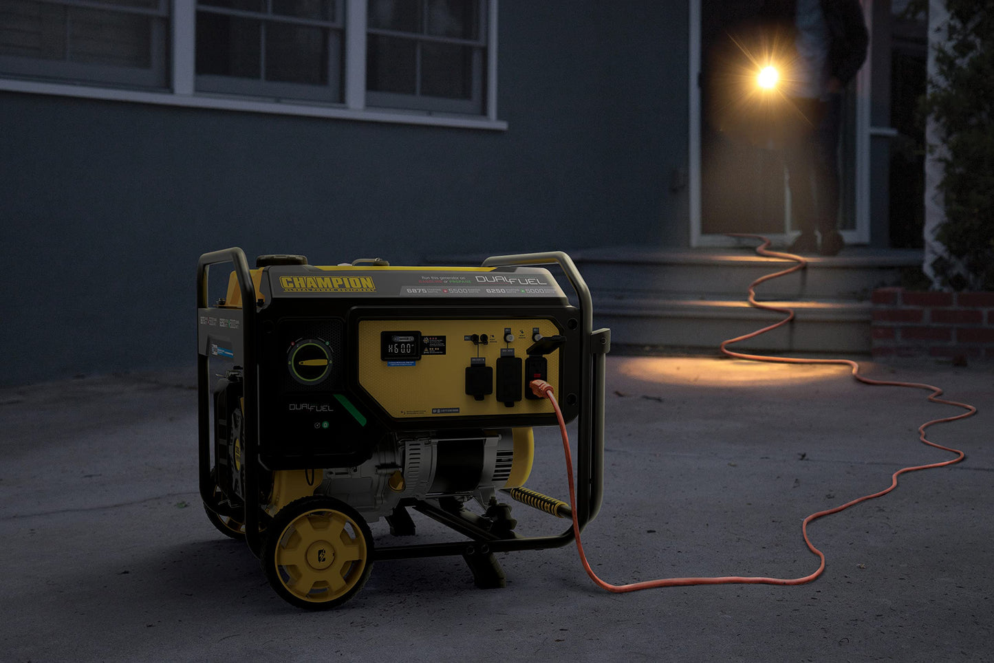 Champion Power Equipment 201085 6875/5500-Watt Dual Fuel Portable Generator, CO Shield 5500-Watt + Dual Fuel + Manual Start + CO Shield