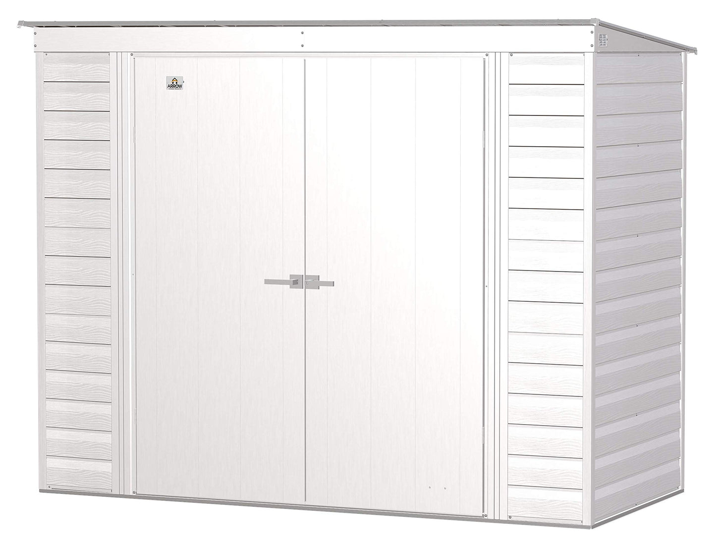 Arrow Shed Select 8' x 4' Outdoor Lockable Steel Storage Shed Building, Flute Grey