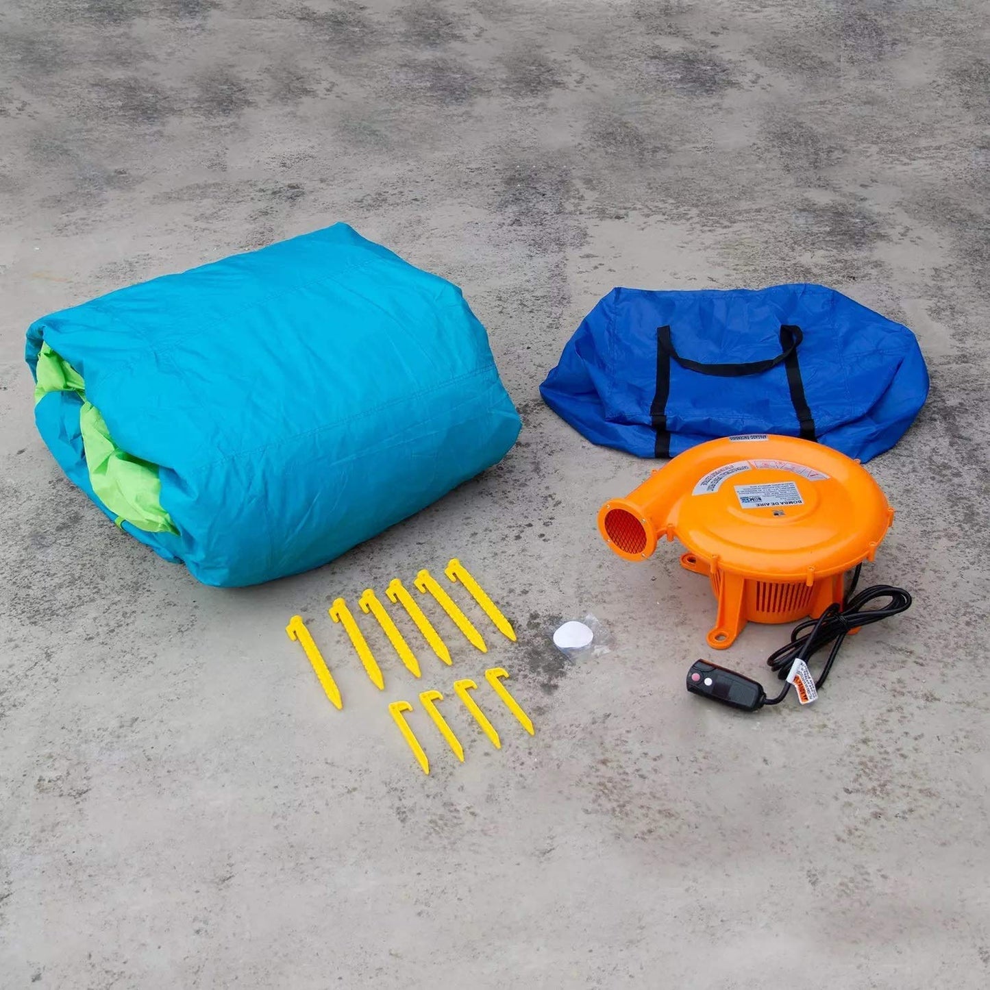Corson Tools Splash and Slide Climb Inflatable Water Blob, Climbing Wall, and Pool Area | Outdoor Summer Fun for Kids & Families with Air Blower My First Waterslide