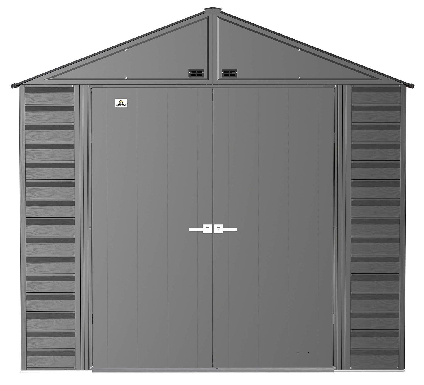 Arrow Shed Select Hangar de rangement extérieur verrouillable en acier, 8' x 6', charbon de bois