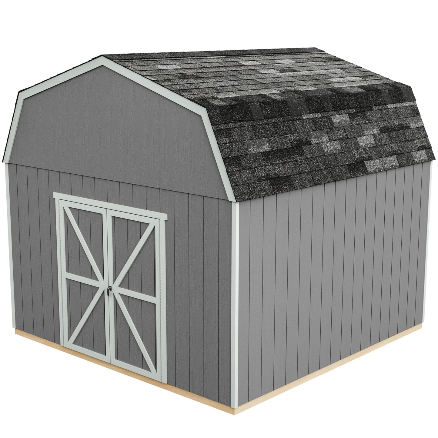 Handy Home Products Hudson Abri de rangement en bois à faire soi-même avec sol Marron 12 x 12 cm