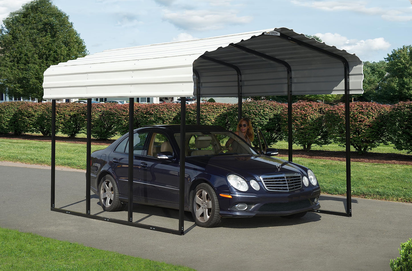 Arrow Shed 10' x 15' x 9' Abri d'auto et abri polyvalent en acier galvanisé, finition coquille d'oeuf 10' x 15' x 9'