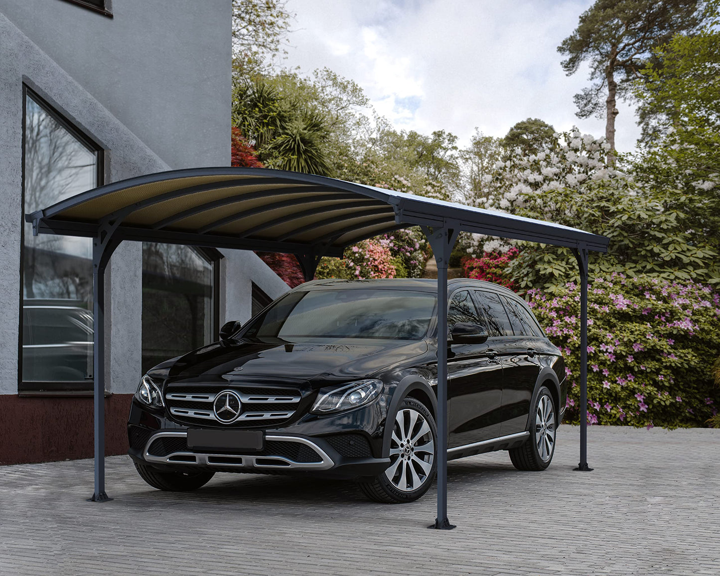Palram - Carport Canopia Vitoria Gris Toit Arqué