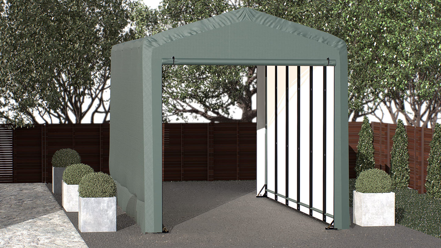 ShelterLogic ShelterTube Abri de garage et de stockage, 14' x 27' x 16', cadre en acier robuste, boîtier résistant au vent et à la neige, vert 14' x 27' x 16'