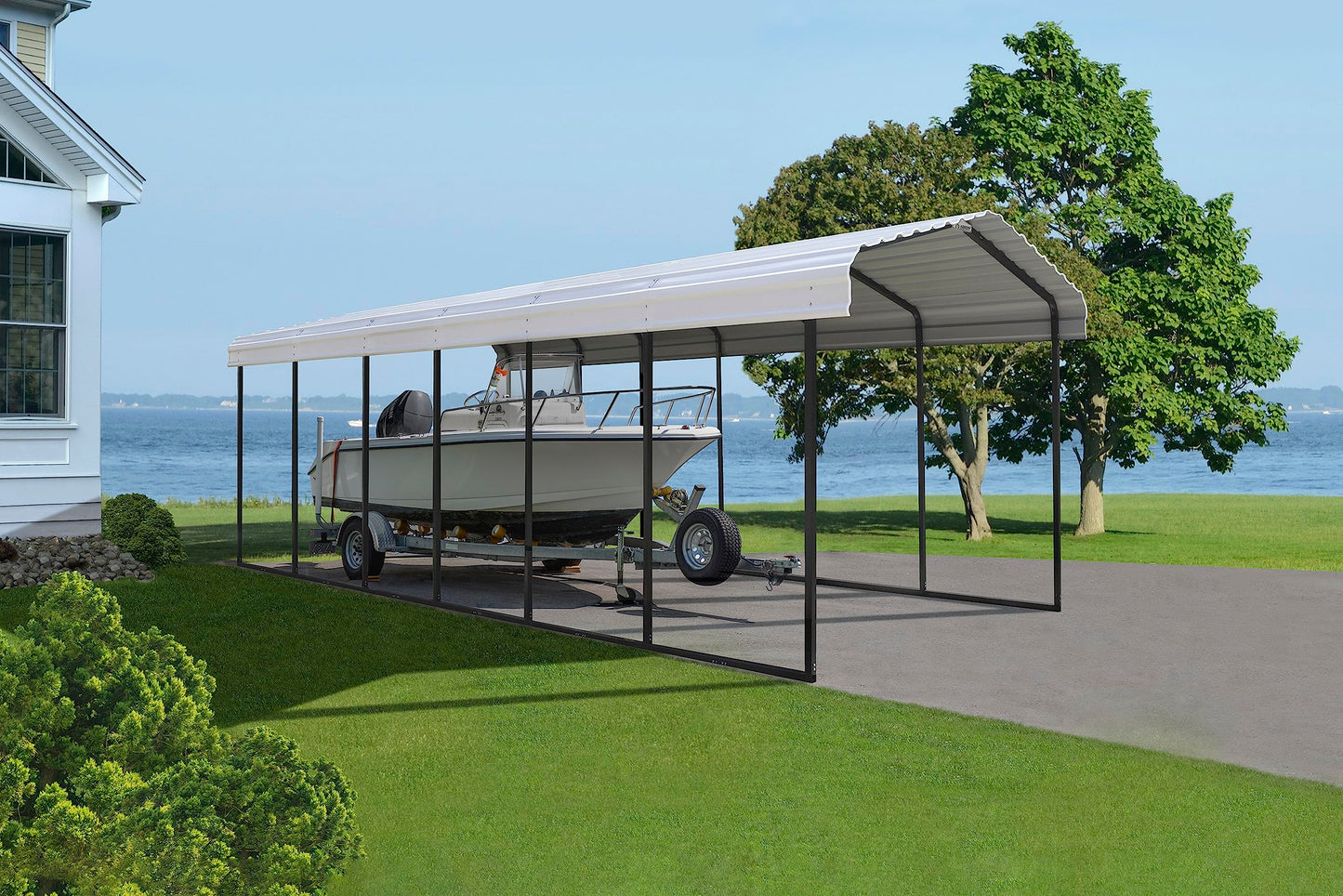 Arrow Carport, 10 ft. x 29 ft. x 9 ft. Eggshell 10' x 29' x 9'