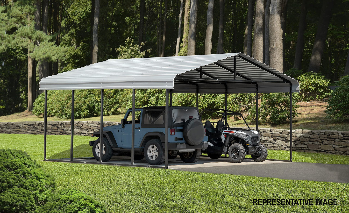 Arrow Carport, 20 ft. x 24 ft. x 9 ft. Eggshell 20' x 24' x 9'