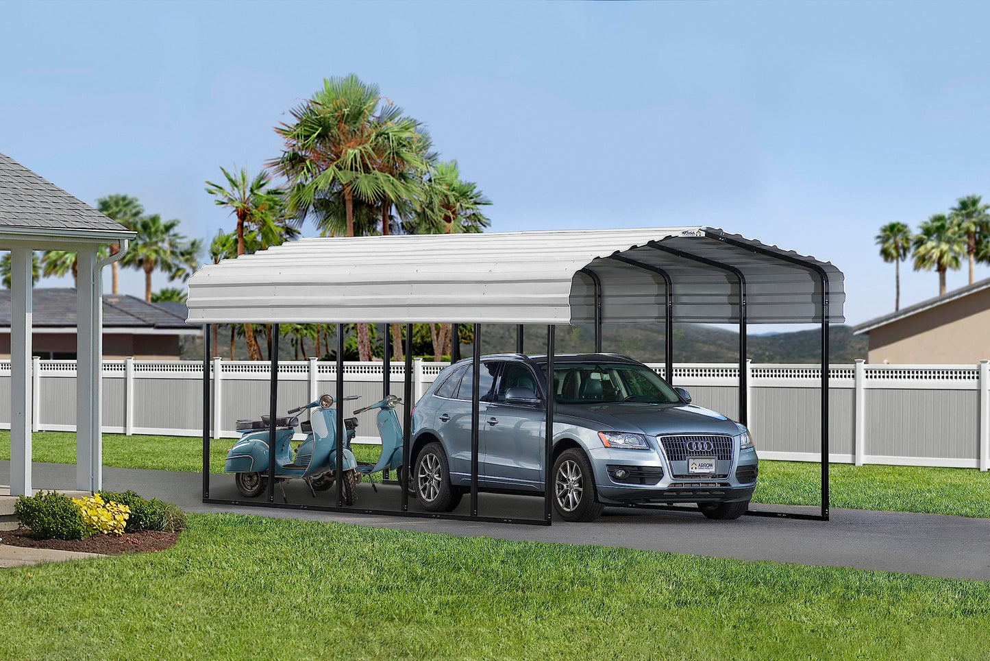 Arrow Carport, 12 ft. x 24 ft. x 9 ft. Eggshell 12' x 24' x 9'