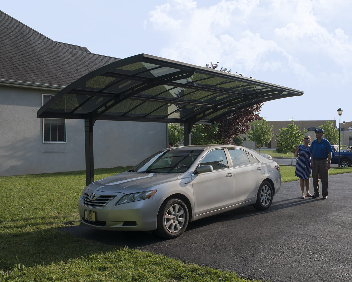 Palram - Abri d'auto Canopia Arizona Breeze 5000 - 10' x 16' x 9' - Gris/Bronze