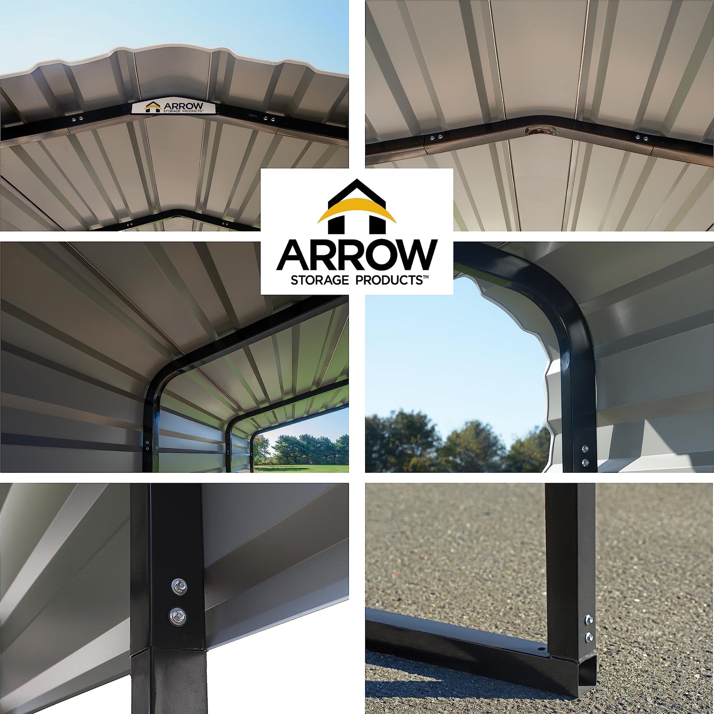 Arrow Shed 10' x 15' x 9' Abri d'auto et abri polyvalent en acier galvanisé, finition coquille d'oeuf 10' x 15' x 9'