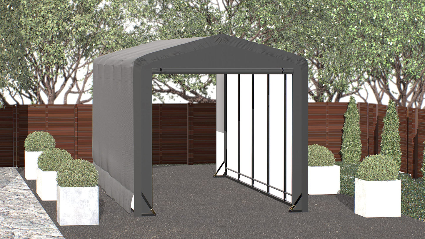 ShelterLogic ShelterTube Garage & Storage Shelter, 10' x 23' x 10' Heavy-Duty Steel Frame Wind and Snow-Load Rated Enclosure, Gray 10' x 23' x 10'