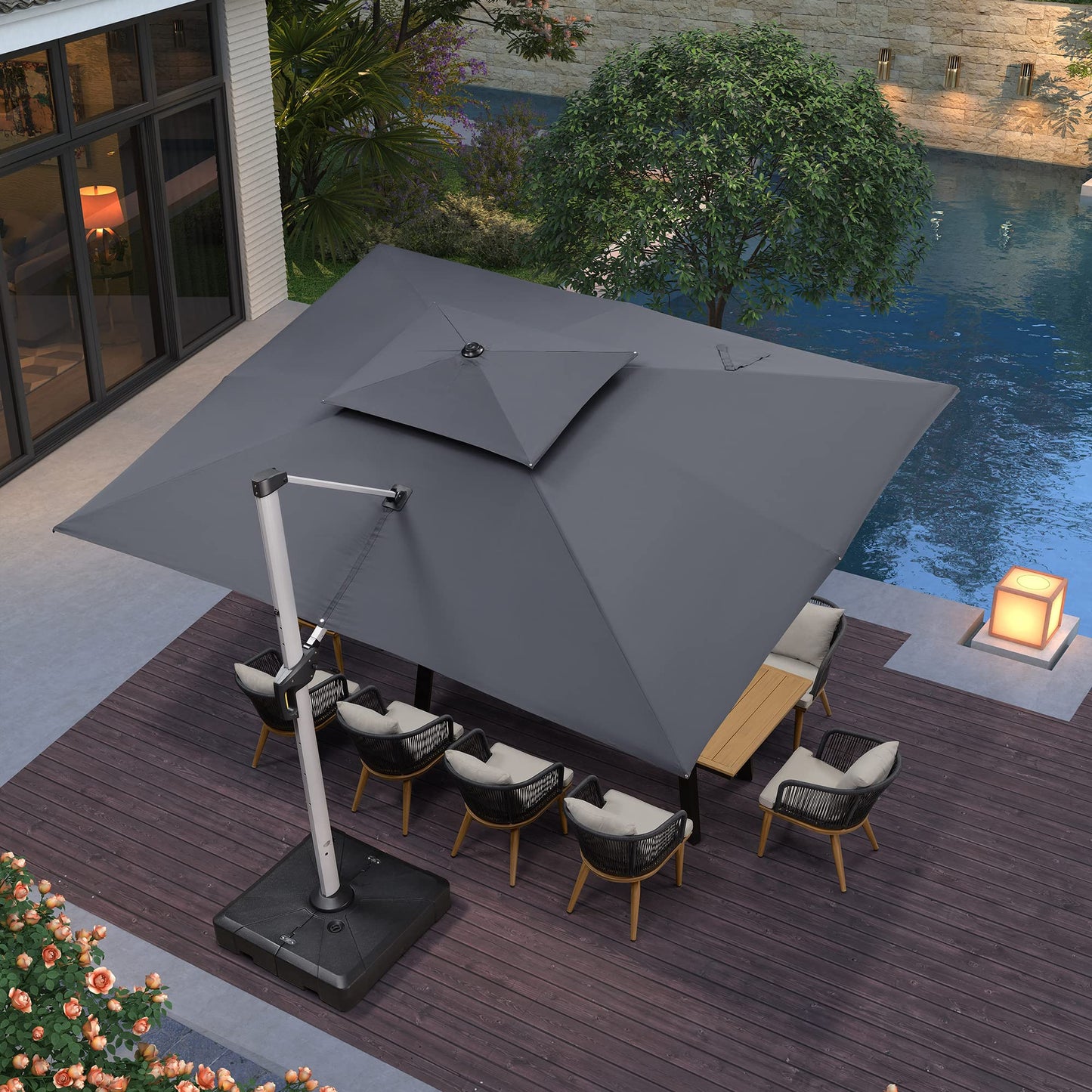 Patio Umbrella Outdoor Rectangle 10' X 13