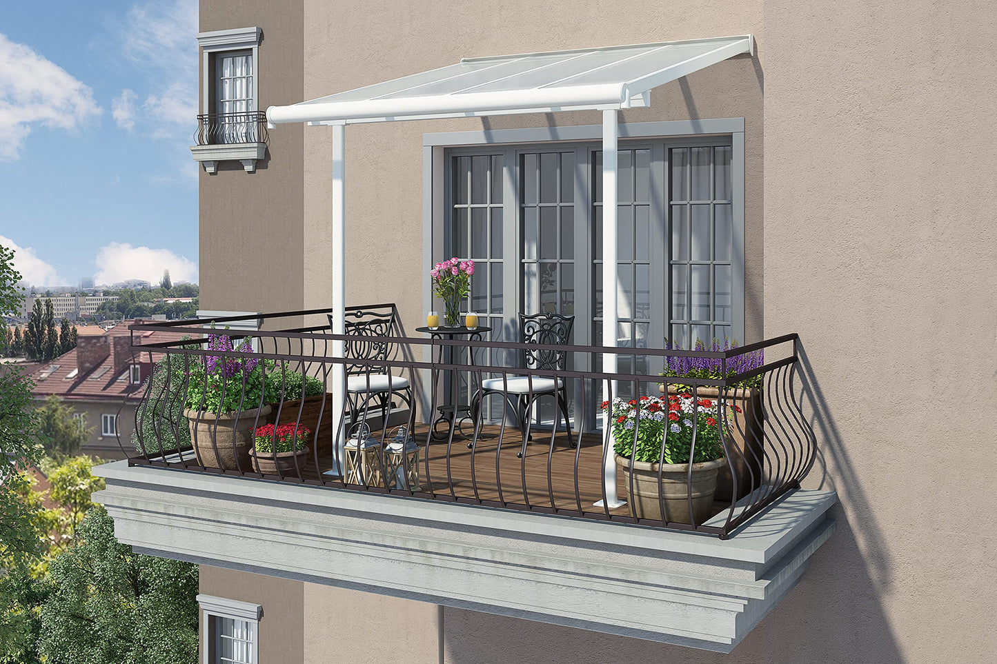 Palram - Housse de patio/porte Canopia Sierra 8' x 8' - Blanc