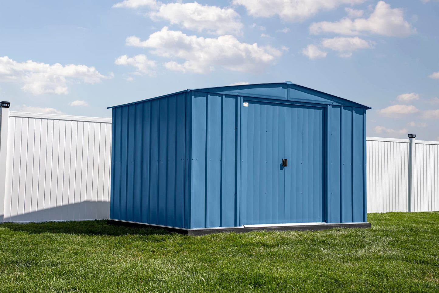 Arrow Shed Classic 10' x 8' Outdoor Padlockable Steel Storage Shed Building Blue Grey