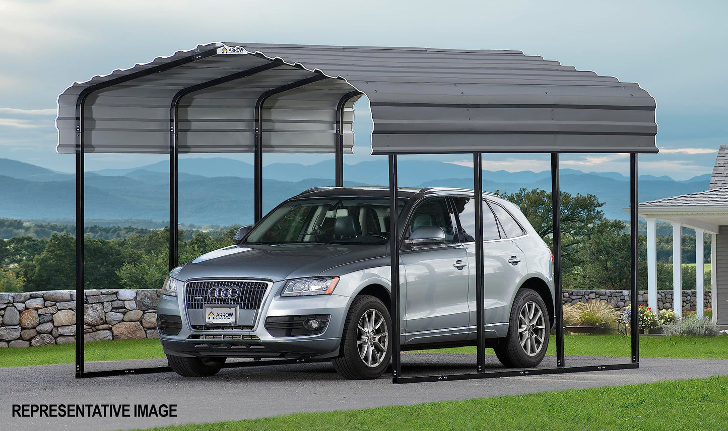 Arrow Carport, 10 ft. x 24 ft. x 9 ft. Charcoal 10' x 24' x 9'