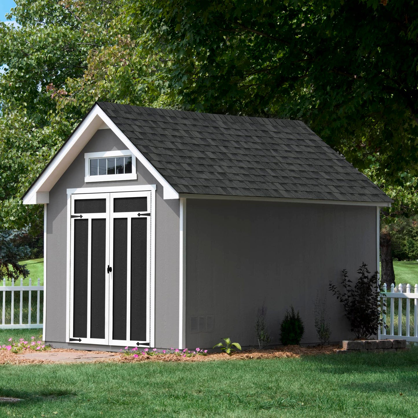 Handy Home Products Tribeca 10x12 Abri de rangement en bois à faire soi-même avec sol