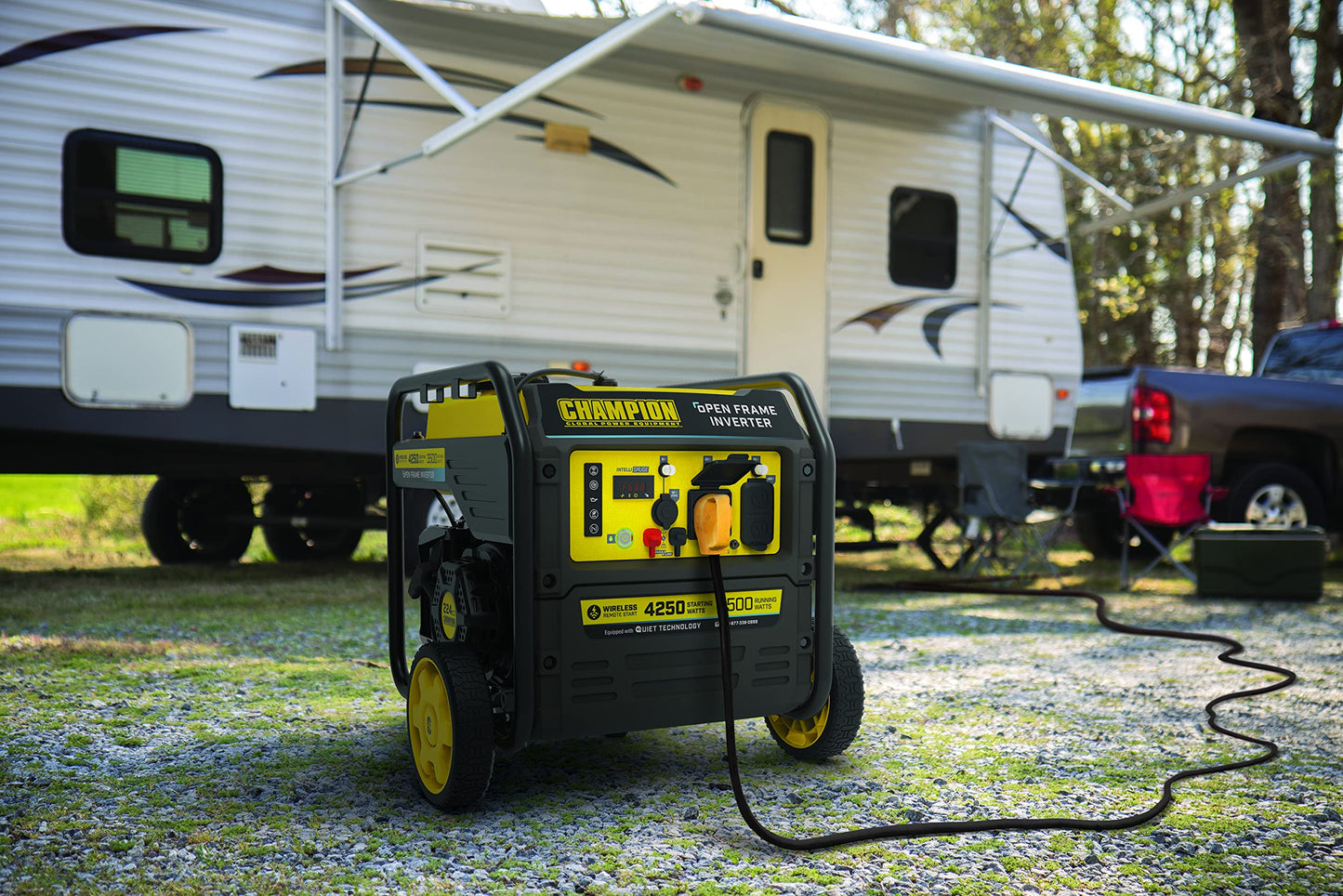 Champion Power Equipment 200953 4250-Watt Open Frame Inverter, Remote Start 4250-Watt + Gas + Remote Start