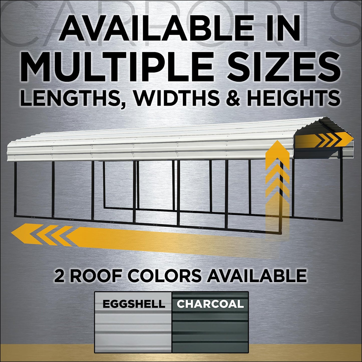 Arrow Carport, 10 ft. x 20 ft. x 9 ft. Charcoal 10' x 20' x 9'