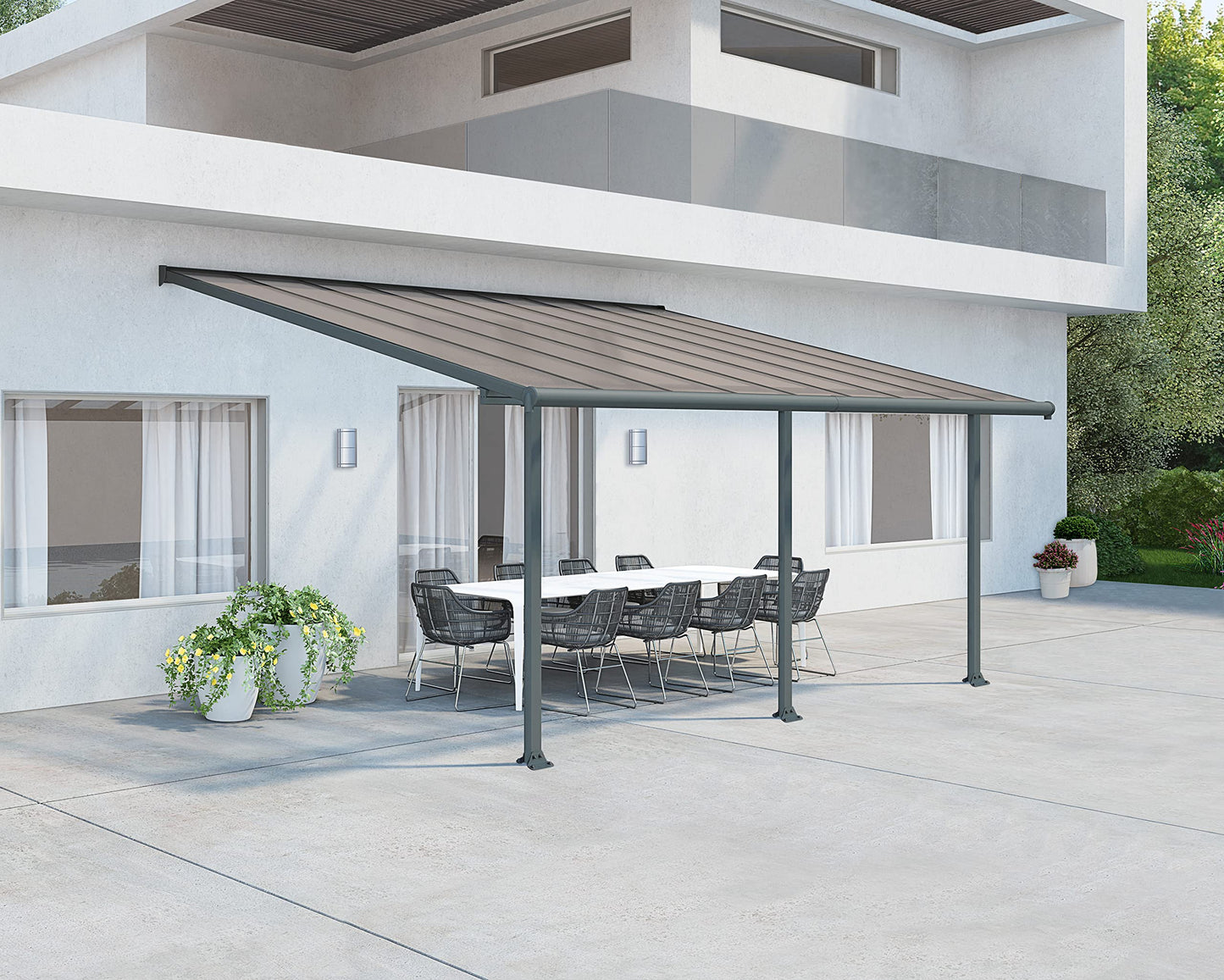 Palram - Housse de terrasse Canopia Olympia, 10' x 18', gris/bronze 10' x 18'