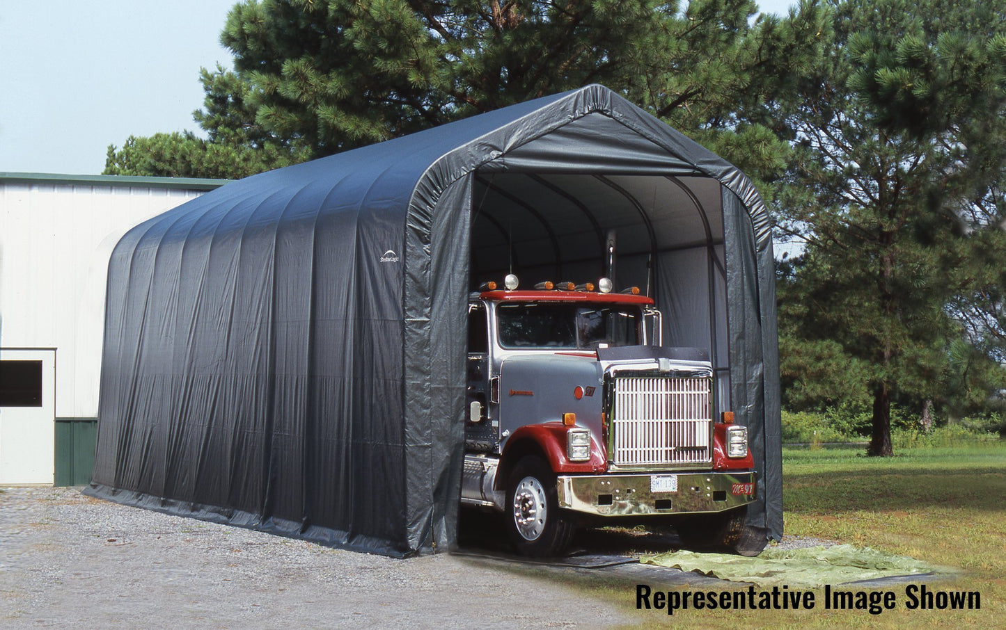 ShelterLogic Garage 16 x 44 x 16 Peak Standard Grey