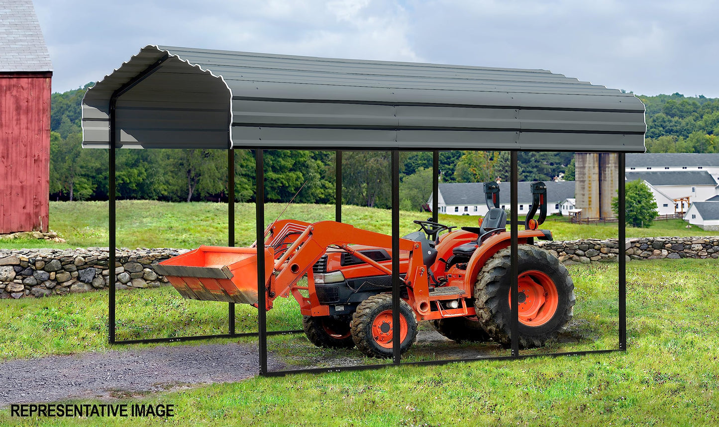 Arrow Carport, 10 ft. x 24 ft. x 9 ft. Charcoal 10' x 24' x 9'