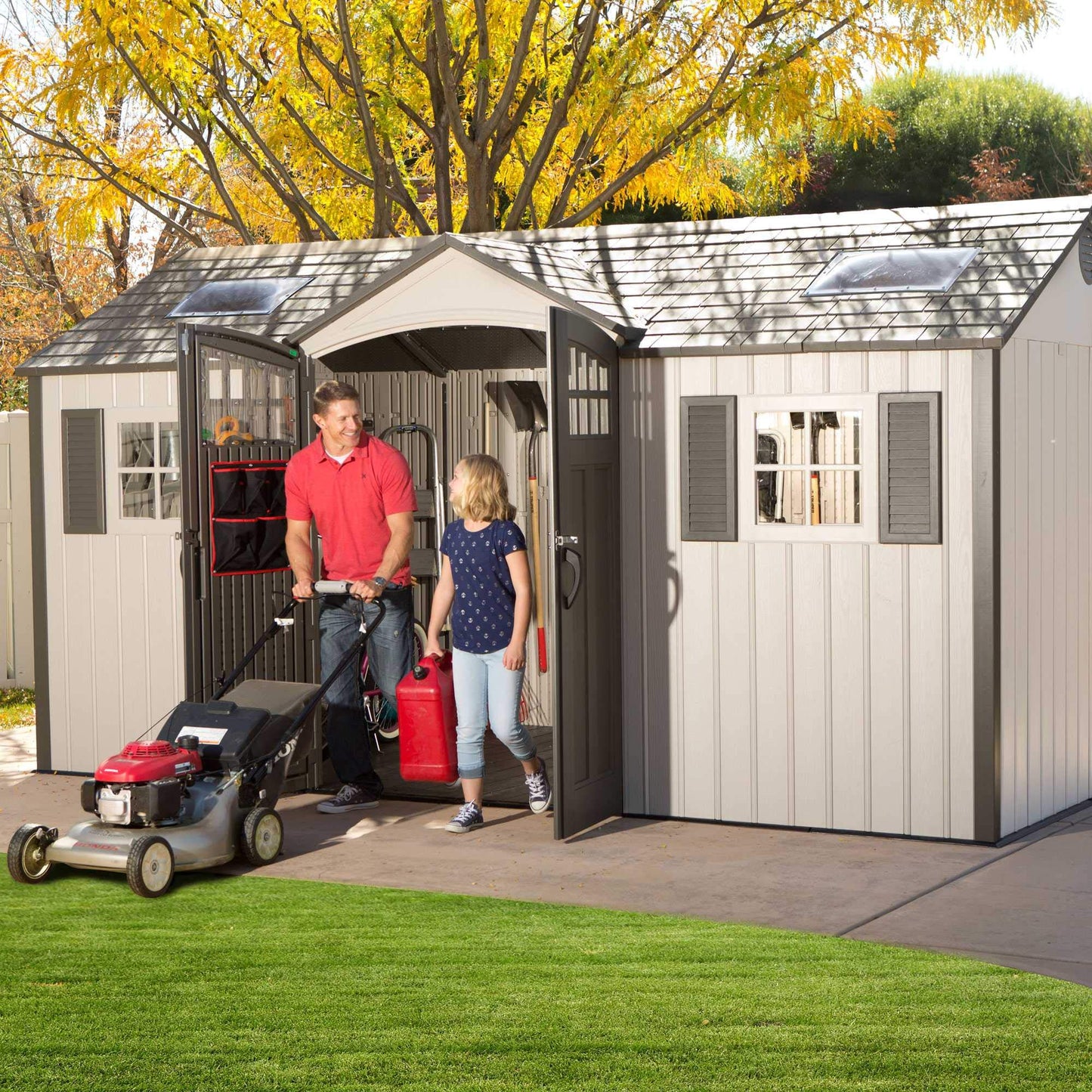Lifetime 60138 Outdoor Storage Shed, Desert Sand, 15 x 8 Feet