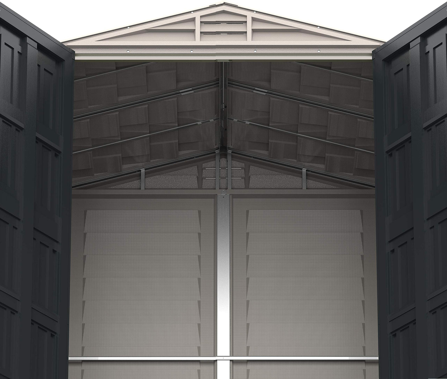 Duramax 35525 Yarmate Plus Abri de rangement extérieur en vinyle Adobe/gris
