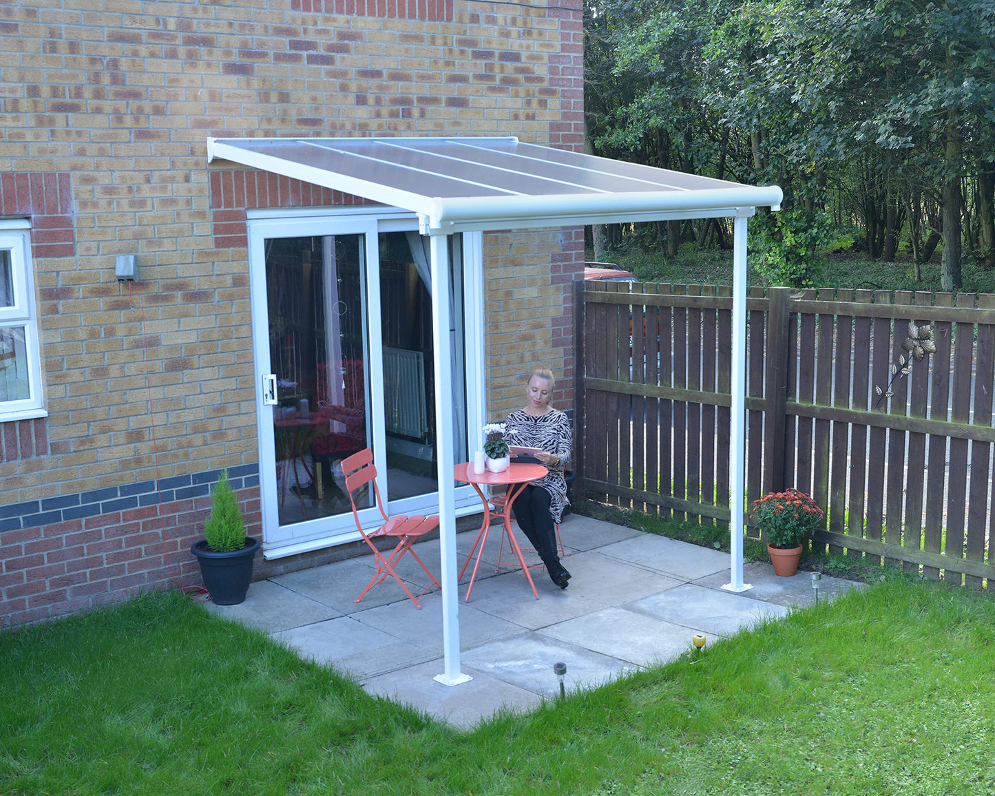 Palram - Housse de patio/porte Canopia Sierra 8' x 8' - Blanc