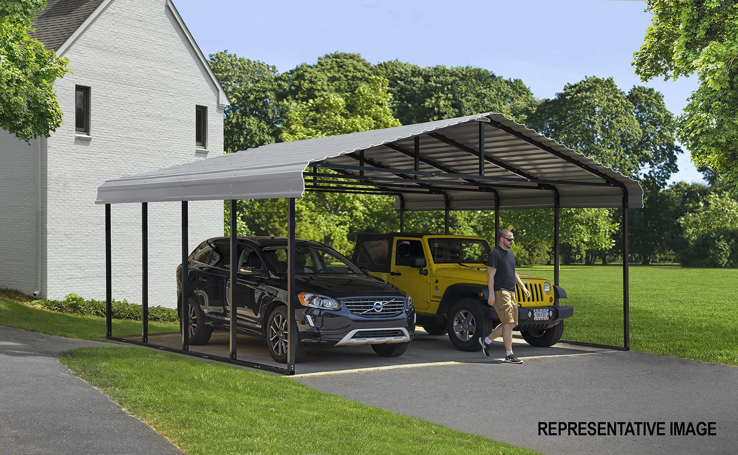 Arrow Carport, 20 ft. x 24 ft. x 9 ft. Eggshell 20' x 24' x 9'