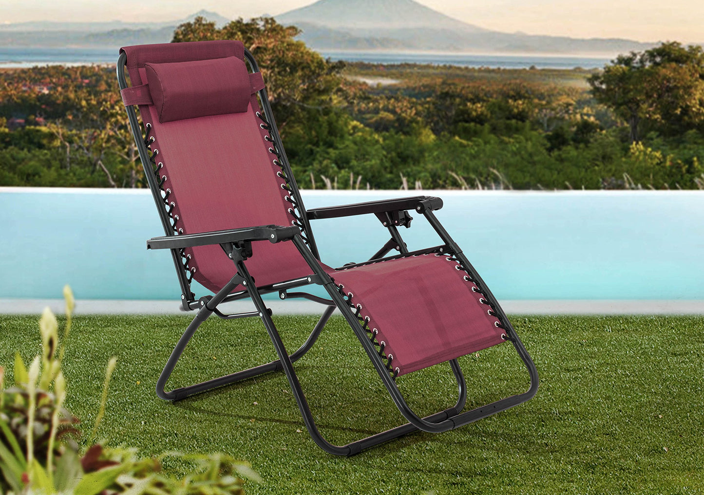 Zero Gravity Chair-Burgundy Burgundy