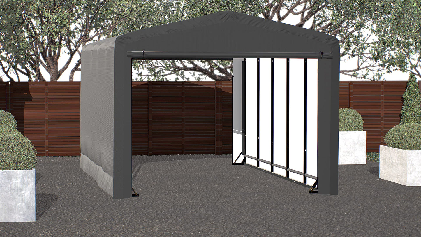 ShelterLogic ShelterTube Abri de garage et de stockage, 12' x 23' x 10', cadre en acier robuste, boîtier résistant au vent et à la neige, gris 12' x 23' x 10'