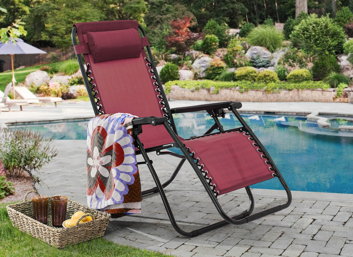 Zero Gravity Chair-Burgundy Burgundy