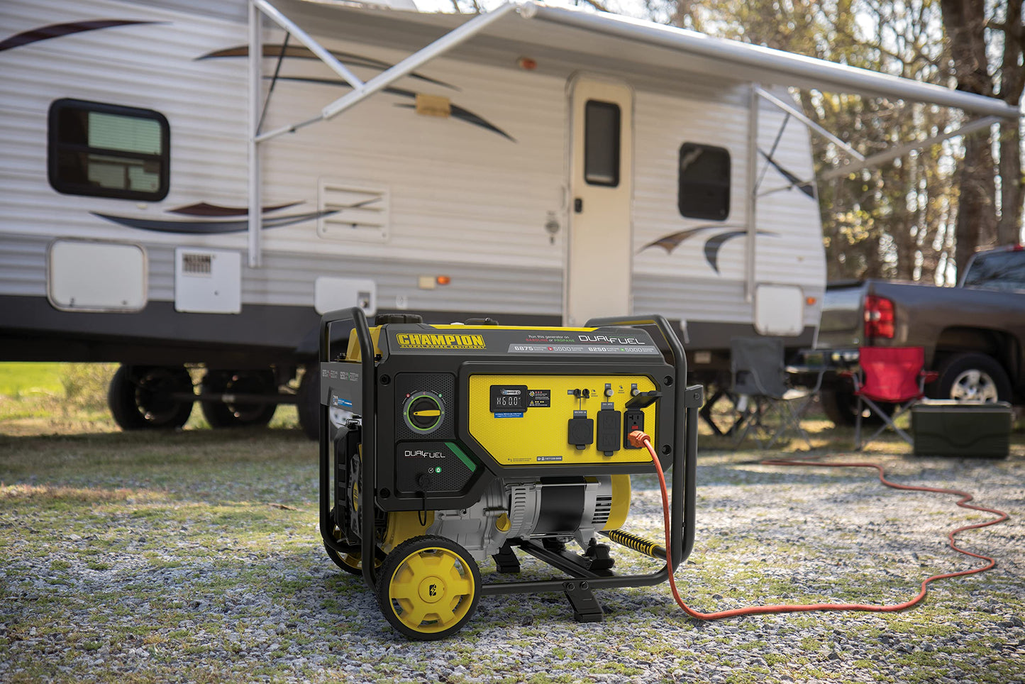 Champion Power Equipment 201085 6875/5500-Watt Dual Fuel Portable Generator, CO Shield 5500-Watt + Dual Fuel + Manual Start + CO Shield
