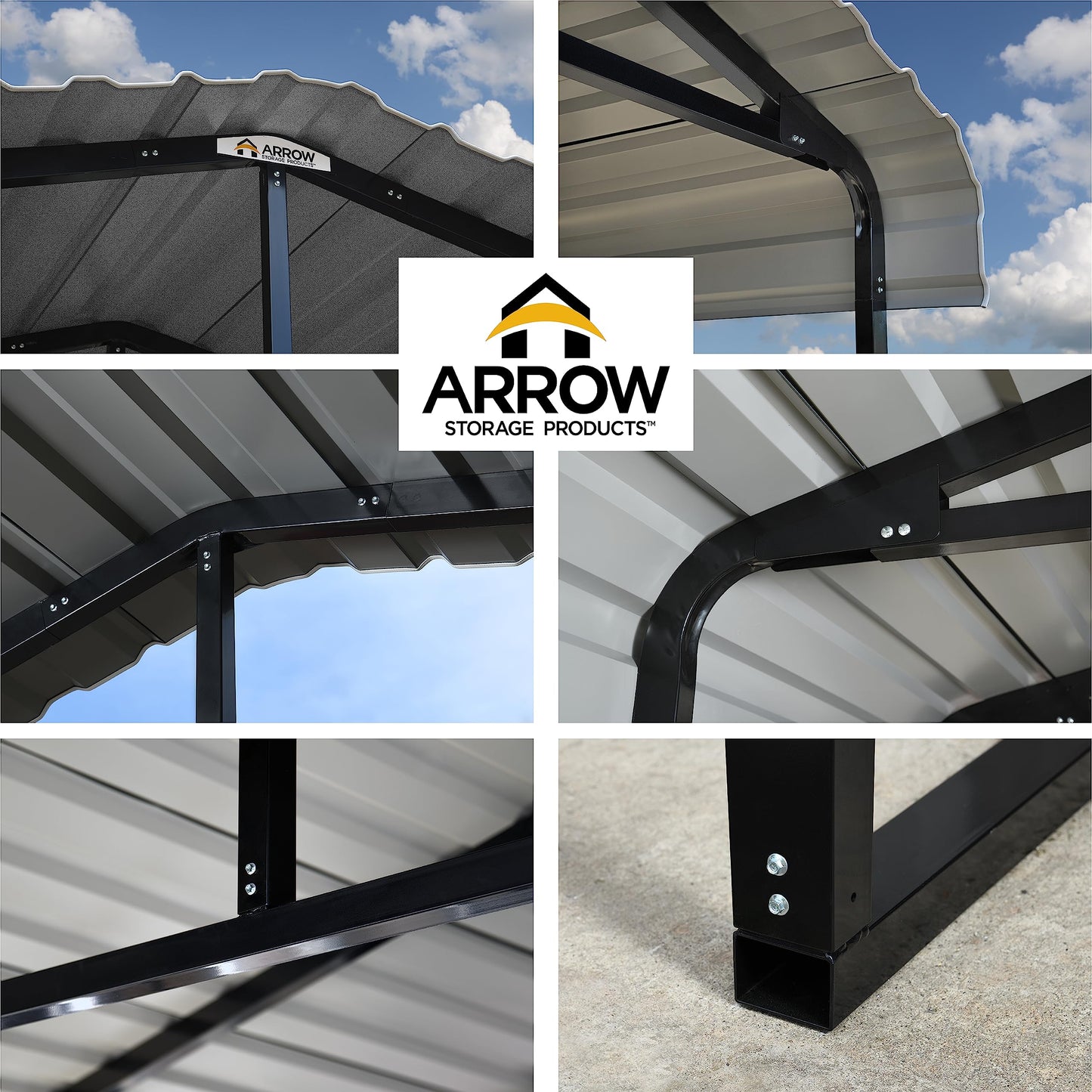 Arrow Carport, 20 ft. x 20 ft. x 9 ft. Eggshell 20' x 20' x 9'