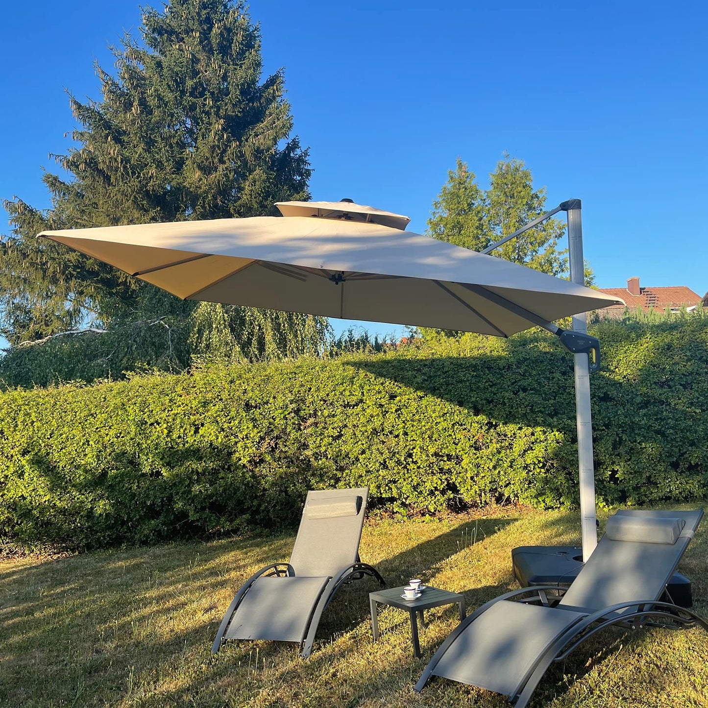 Patio Umbrella Outdoor Square 10ft Beige