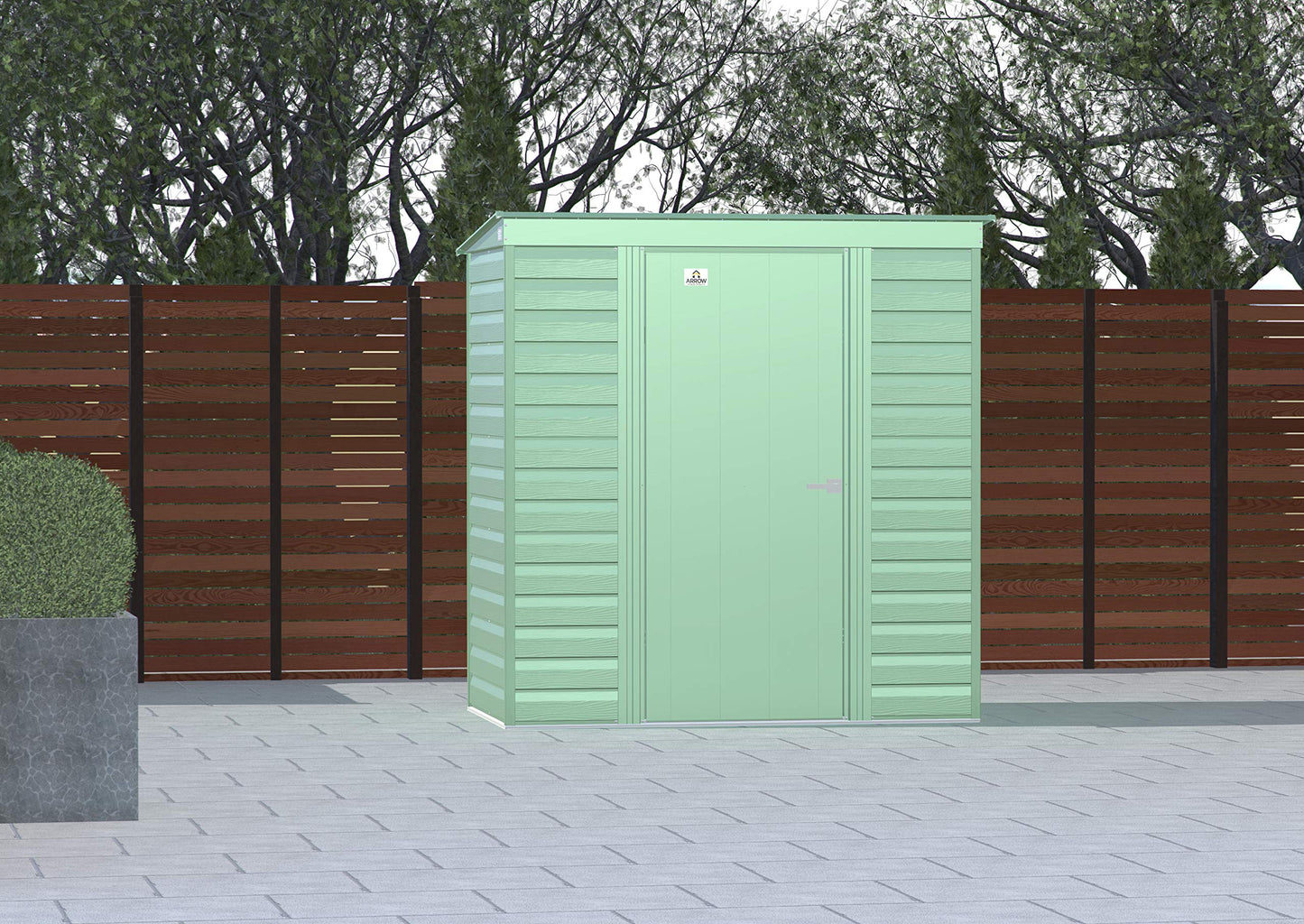 Arrow Shed Select Hangar de rangement extérieur verrouillable en acier, 6' x 4', vert sauge